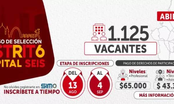 Hay 1.125 vacantes para trabajar como servidor público en Bogotá